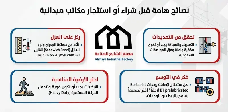 أفضل شركة لتصنيع المكاتب الميدانية في الرياض